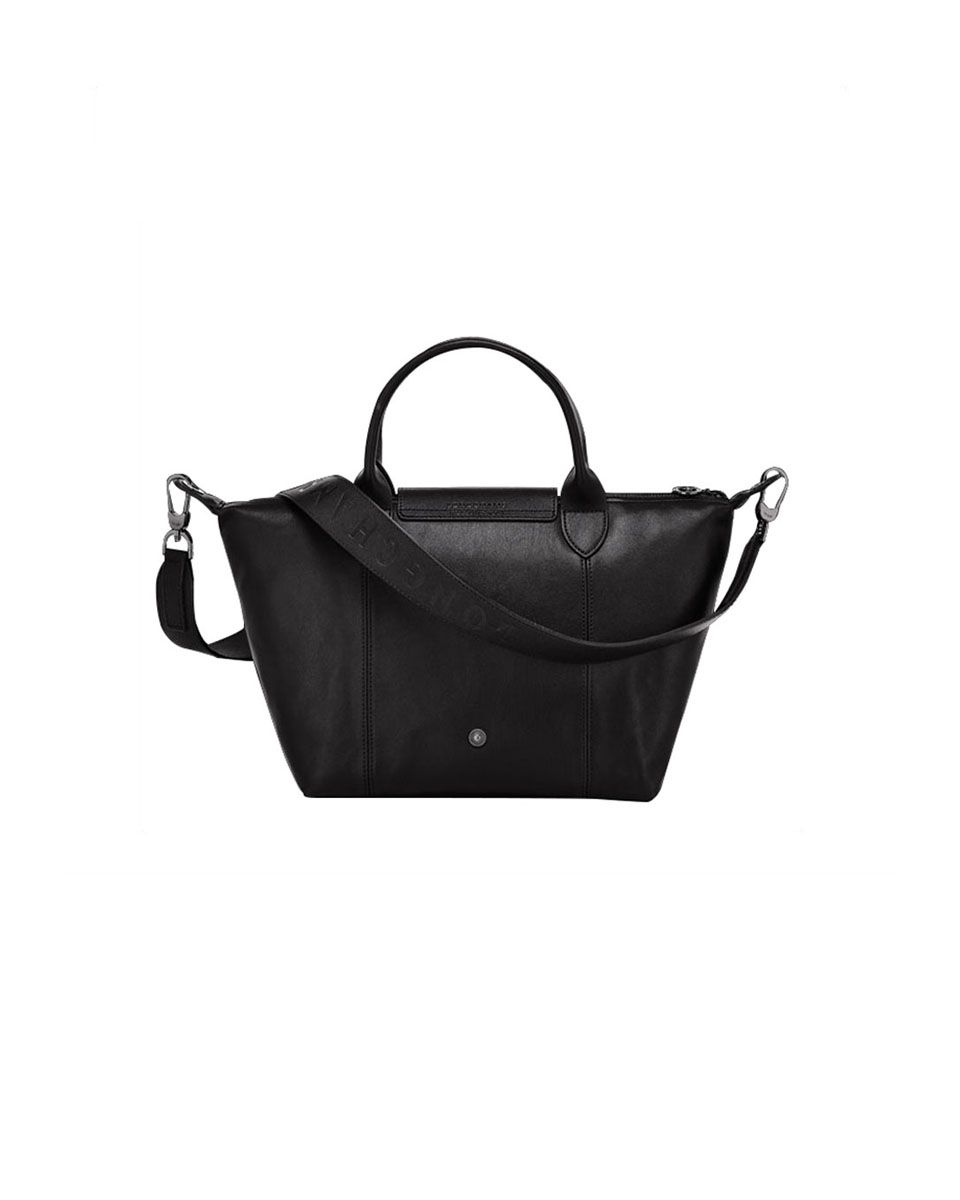 Cuir Small with Wide Logo Strap Black 