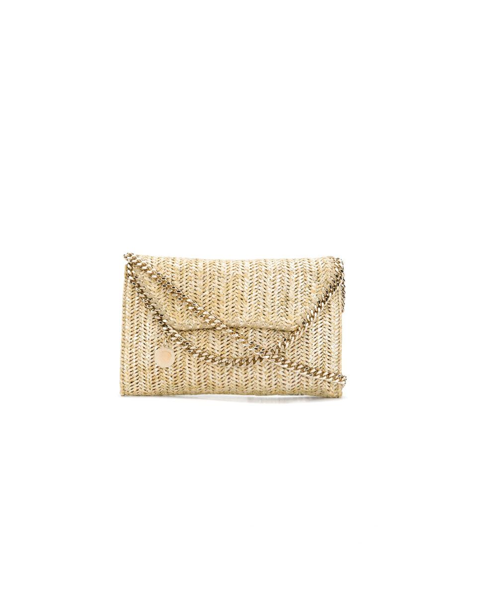 Straw Weave Whipstitch Fold Falabella Bag | GEE LUXURY