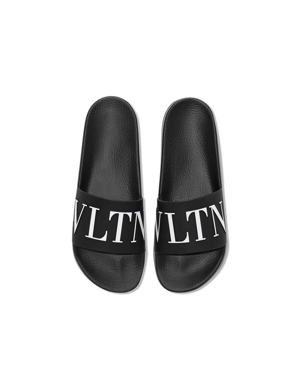 Men VLTN Black Logo Sliders | GEE LUXURY