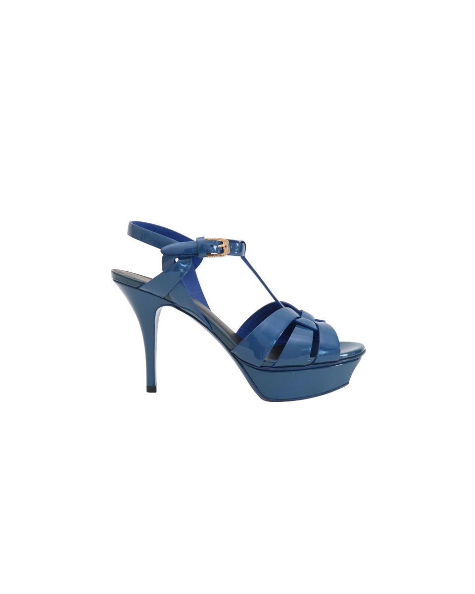 Tribute Heels 10cm Patent Blue