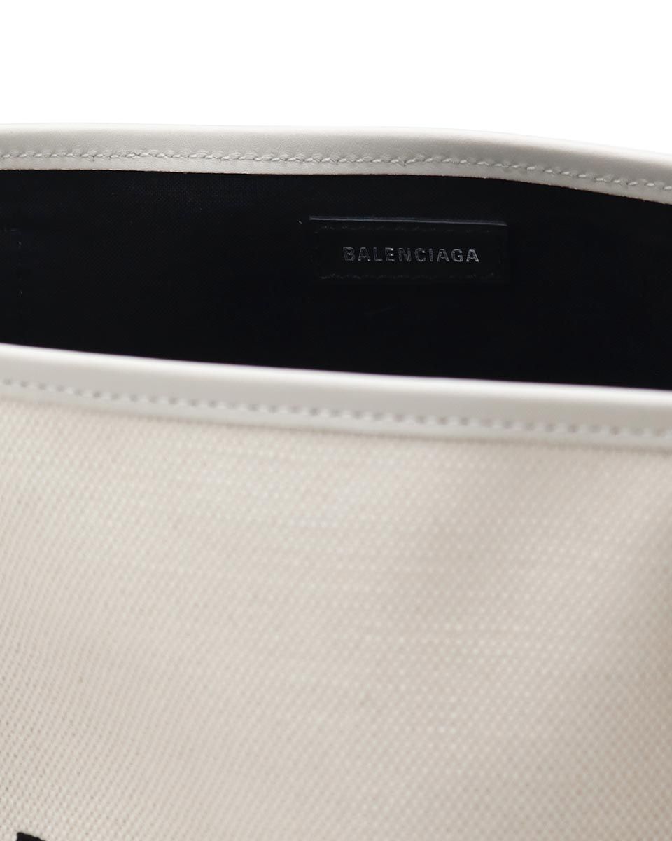 Cabas S logo-print leather-trim canvas bag | GEE LUXURY