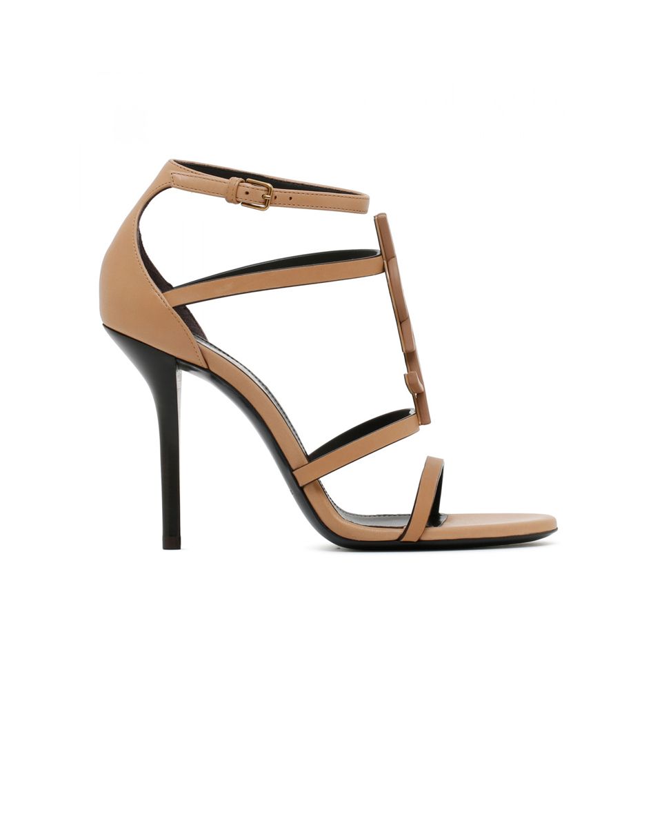 Cassandra Sandals 100mm Vegetable-Tanned Leather All Nude | GEE LUXURY