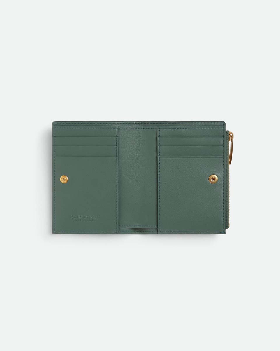 Small Intrecciato Bi-Fold Zip Wallet 2
